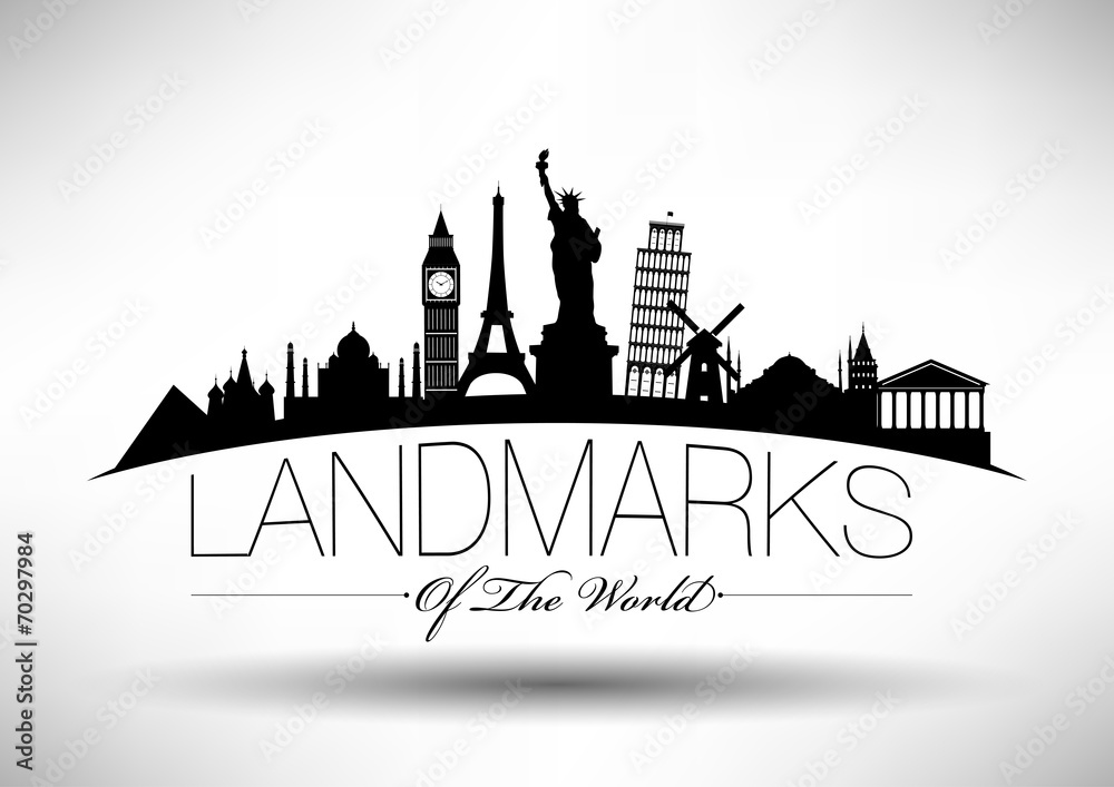 Landmarks of the World Typographic Design