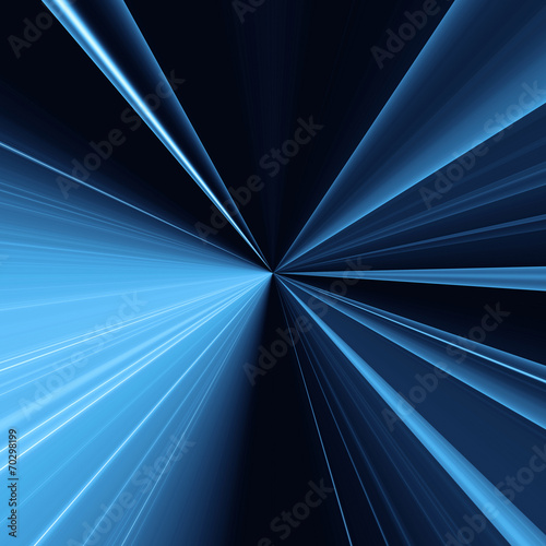Abstract blue background with light lines concentric going into