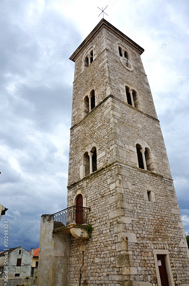 The tower parish church sv.Anselma Nin Croatia