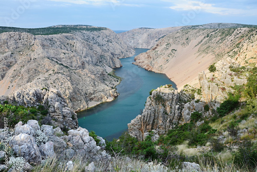 Canyon Zrmanja in Croatia- blue-green river Croatia