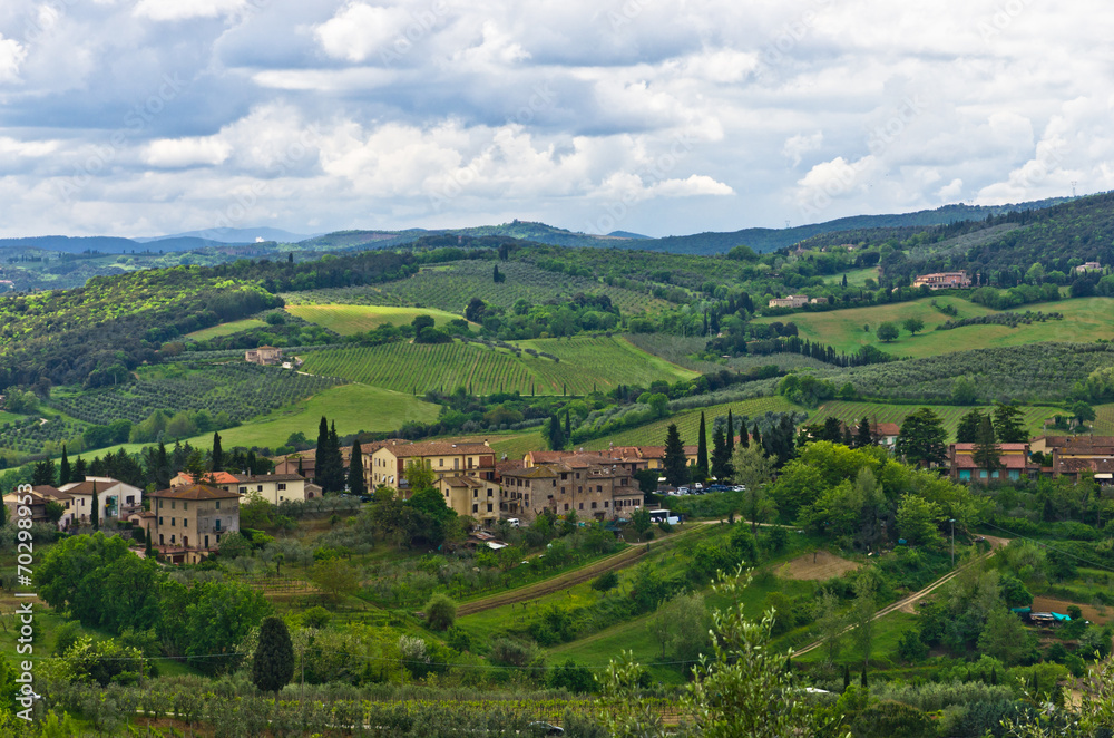 Tuscany hills, landscape near San Gimignano