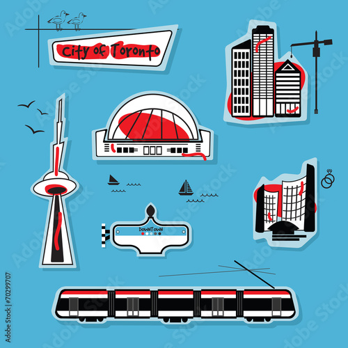Abstract city of Toronto icons set