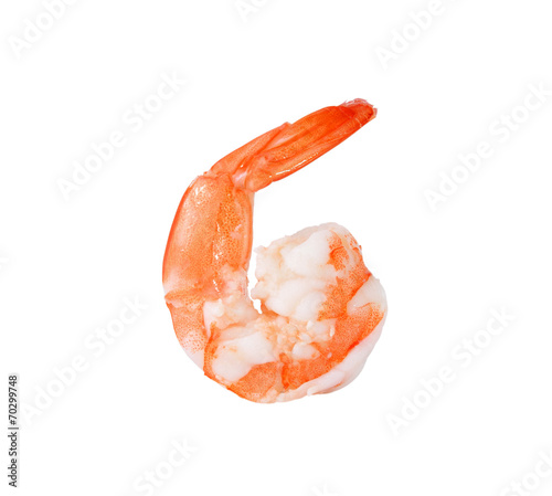 Boiled shrimp isolated on white background