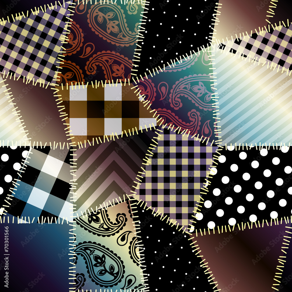 Naklejka premium Patchwork with gradient shadow.