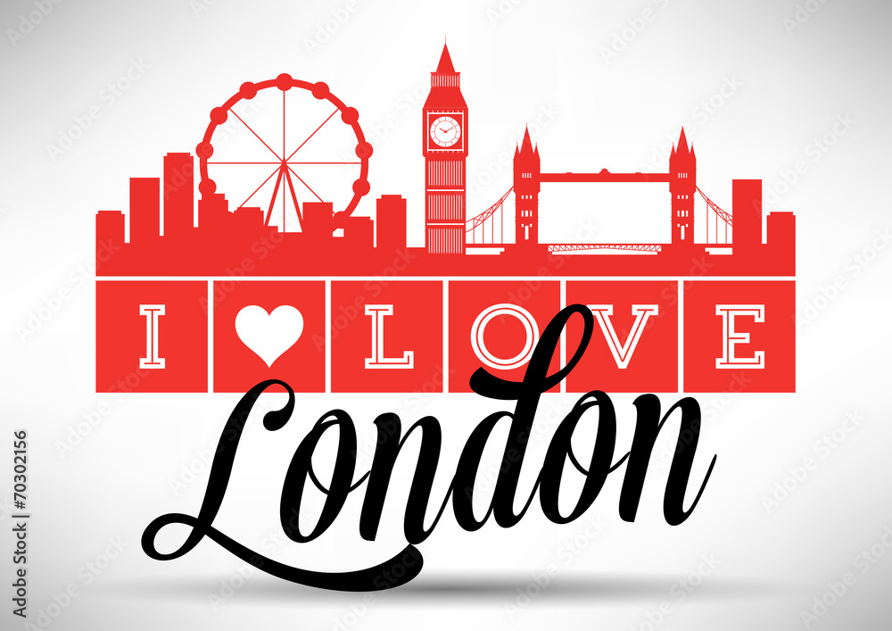 Fototapeta premium I Love London Skyline Design
