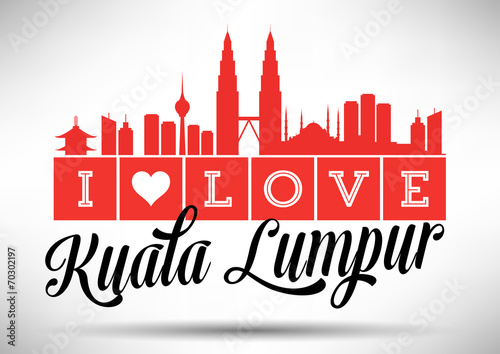 I Love Kuala Lumpur Skyline Design