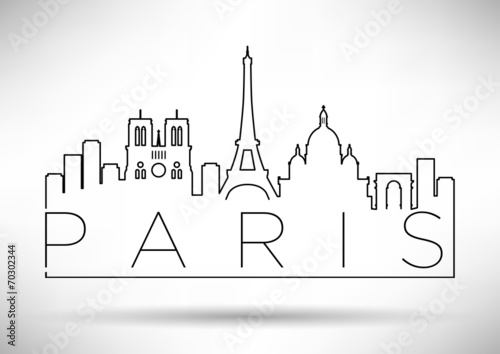 City of Paris Minimal Skyline Design