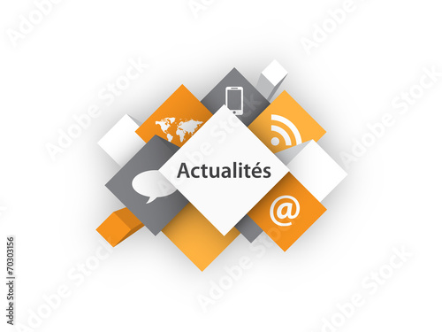 Cubes ACTUALITES (informations infos rss en ligne bouton)