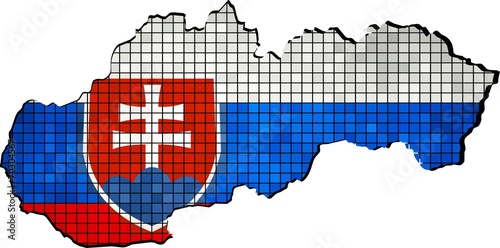 Slovakia map grunge mosaic