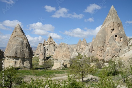 Fairy chimney rock formations in Cappadocia. photo