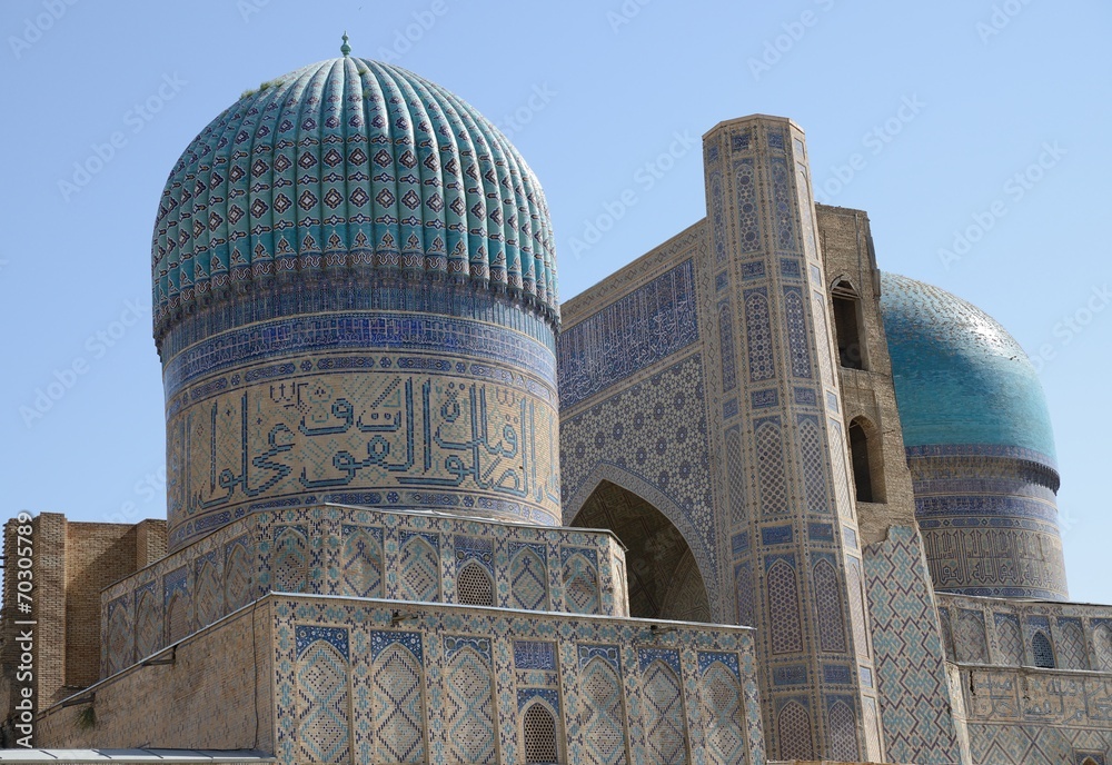Colorful mosque in the center of Samarkand