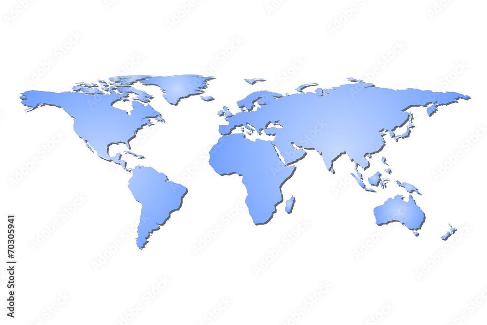 Blue Map of the World