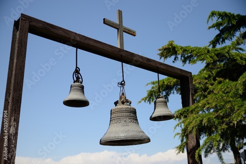 Church bells outside the church