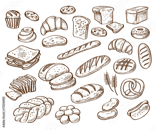 bread on white background