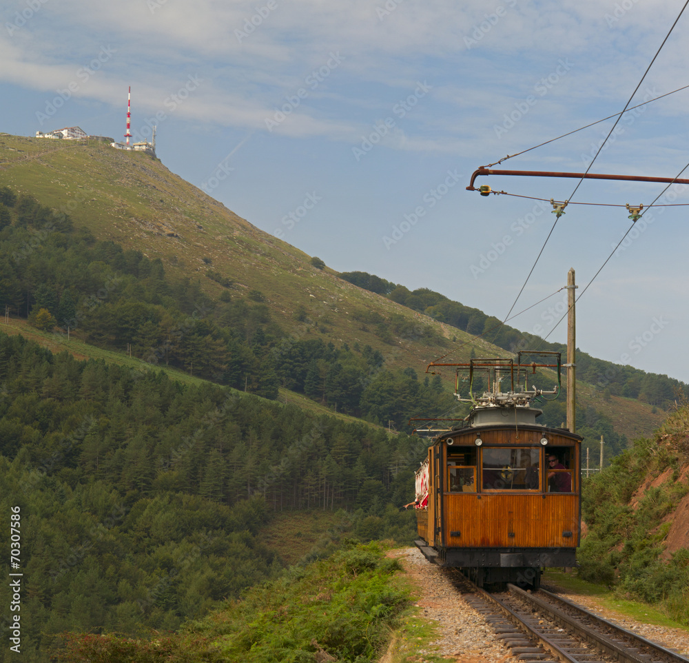 Road train the Mount Larrun, Euskadi, France