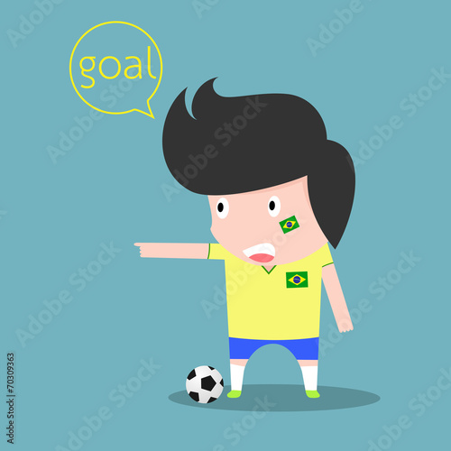 Brazil soccer player. goal ...