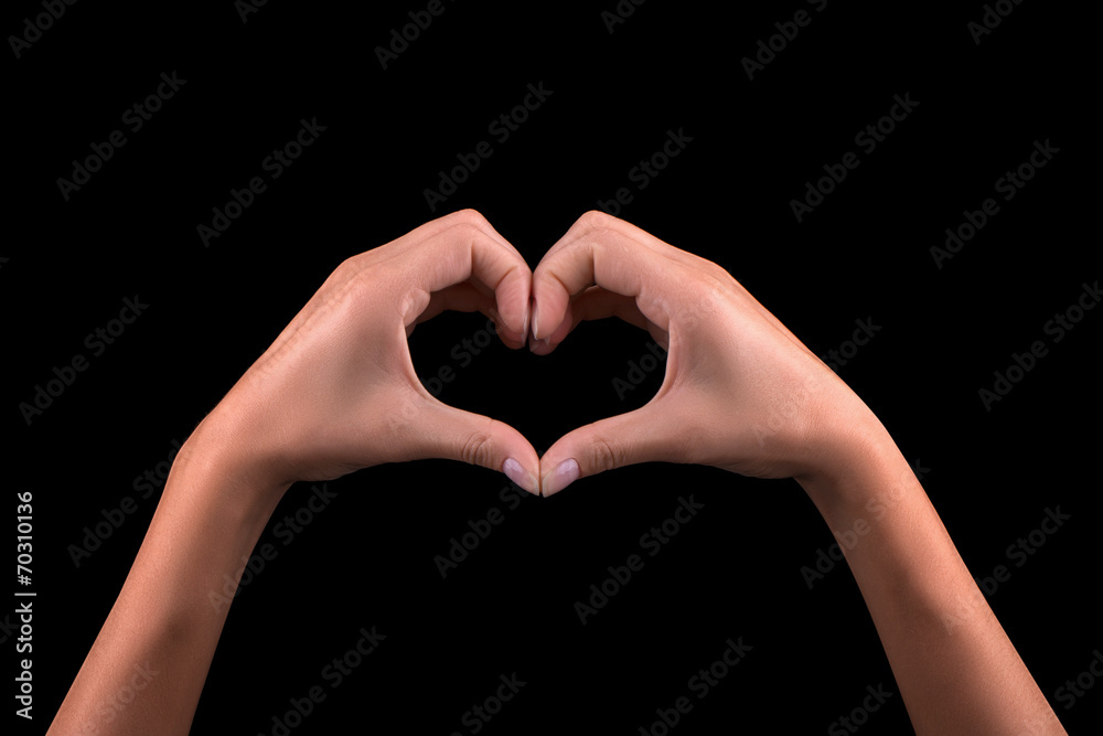 Fototapeta premium Girl hand in heart