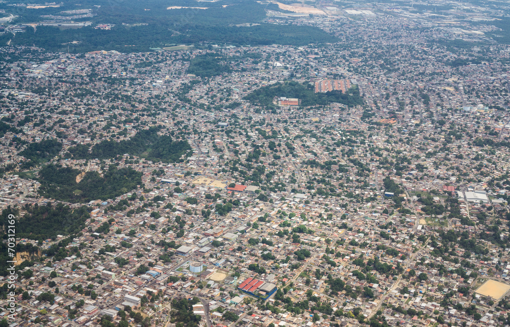 Aerial view of Manaus city, brazil