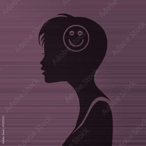 woman silhouette with smile inside