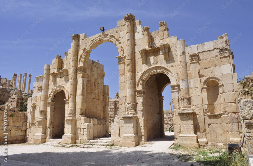 Giordania. Jerash. Gerasa. Porta meridionale città romana