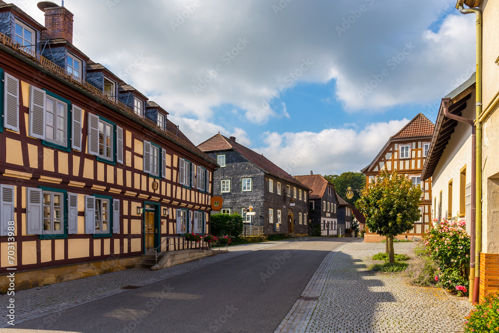 Historical Buildings in the Village of Untermerzbach in Germany