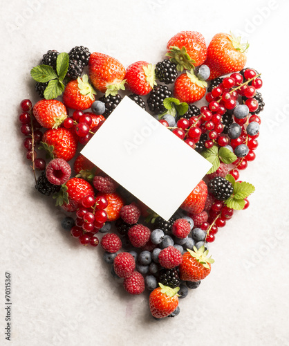 soft fruits in the shape of heart