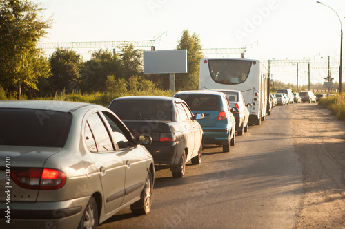 railway crossing at rush hour