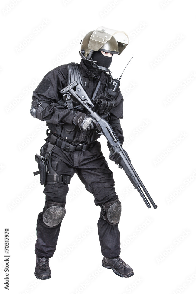 Spec ops soldier with shotgun