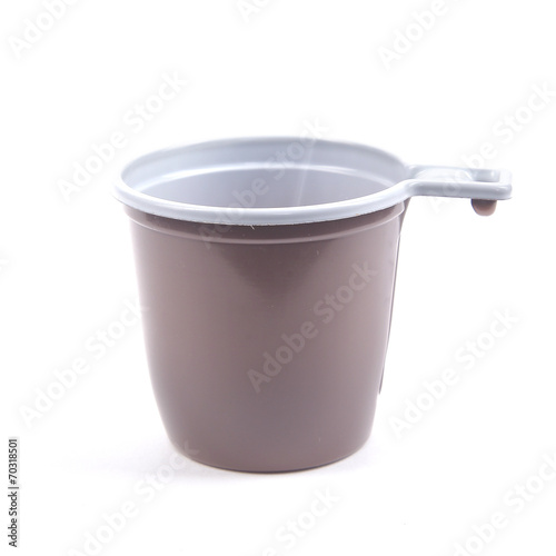 plastic disposable cups for hot drinks on an isolated background