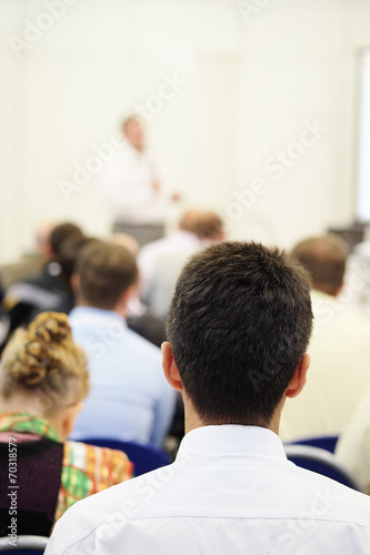 The audience listens to the acting