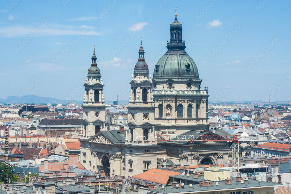 St. Stephen's Basilica and roofs of Budapest