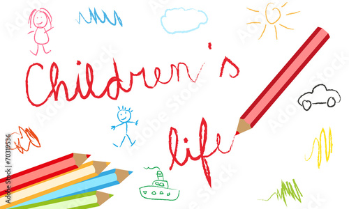 children's lives vector background