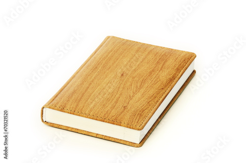 Closed dairy book isolated on a white background