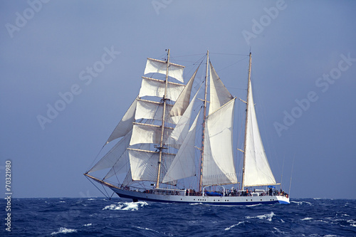 Tall ship in the sea