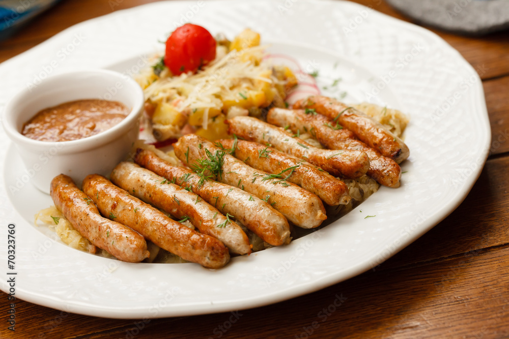 sausage with cabbage