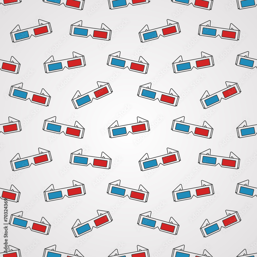 Seamless background for cinema. 3D glasses Seamless background for cinema. 3D glasses
