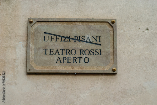 Targa Uffizi Pisani, Teatro Rossi, Pisa © Andreaphoto