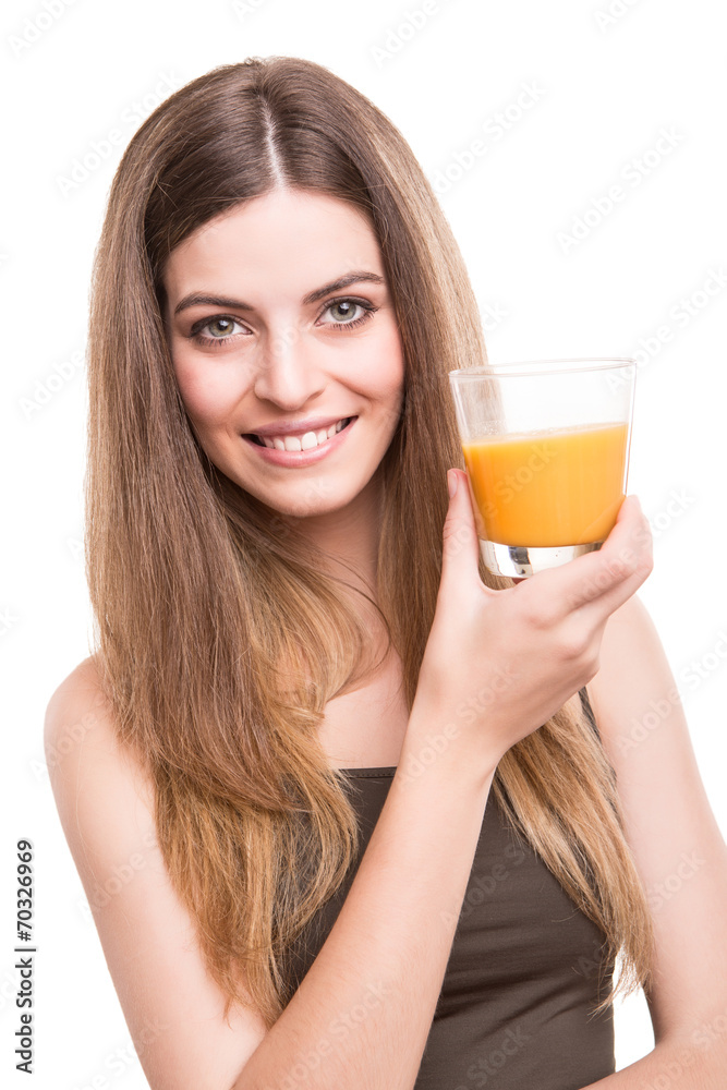 Girl drinking juice
