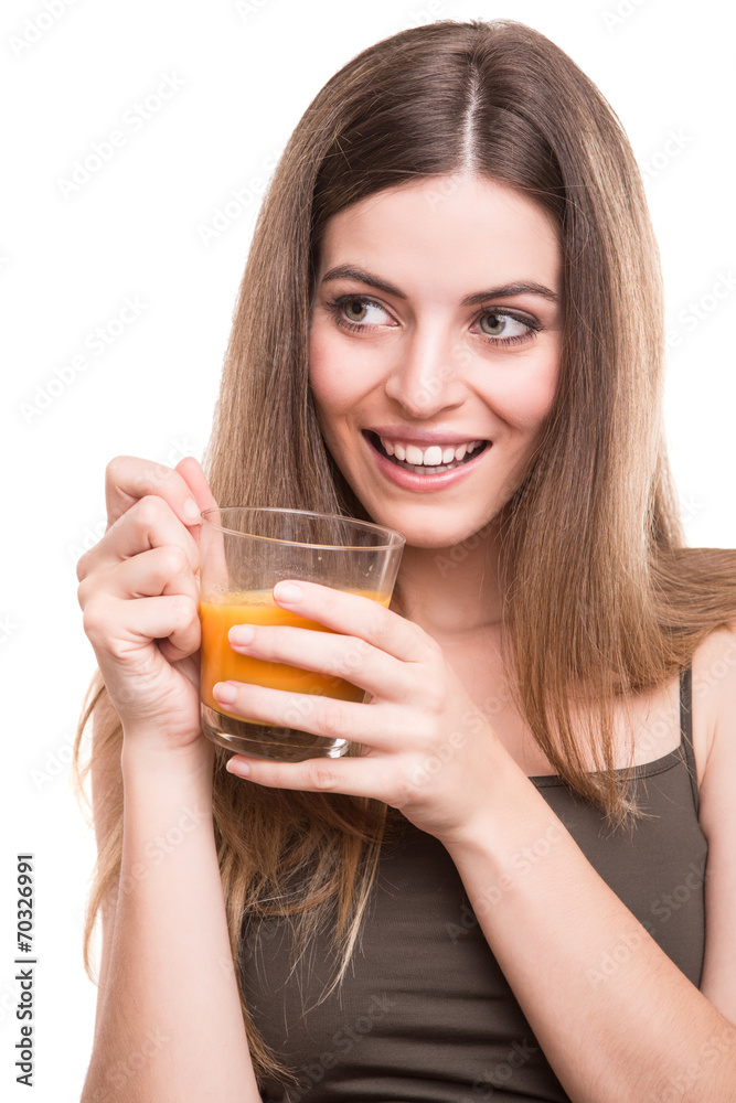 Girl drinking juice Girl drinking juice