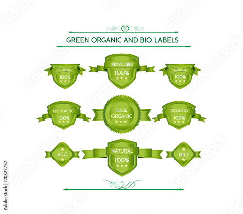 Green organic and bio labels