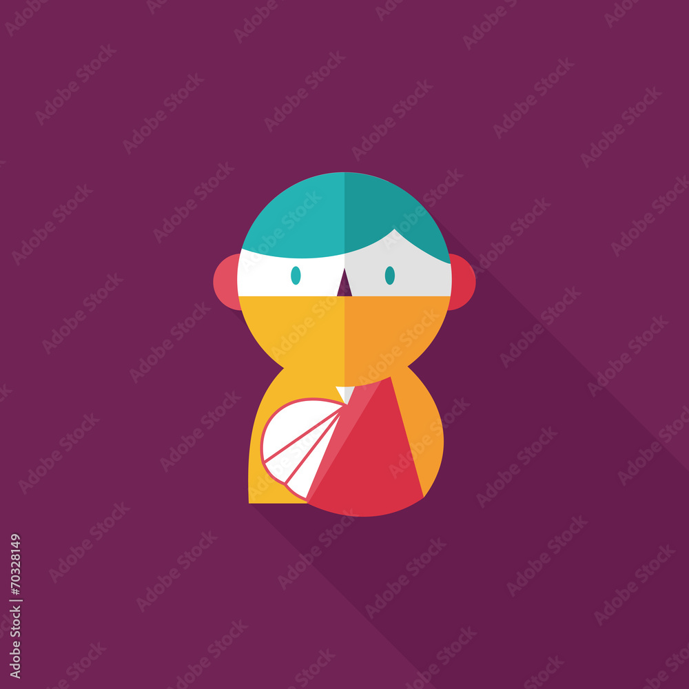Female patient flat icon with long shadow Female patient flat icon with long shadow