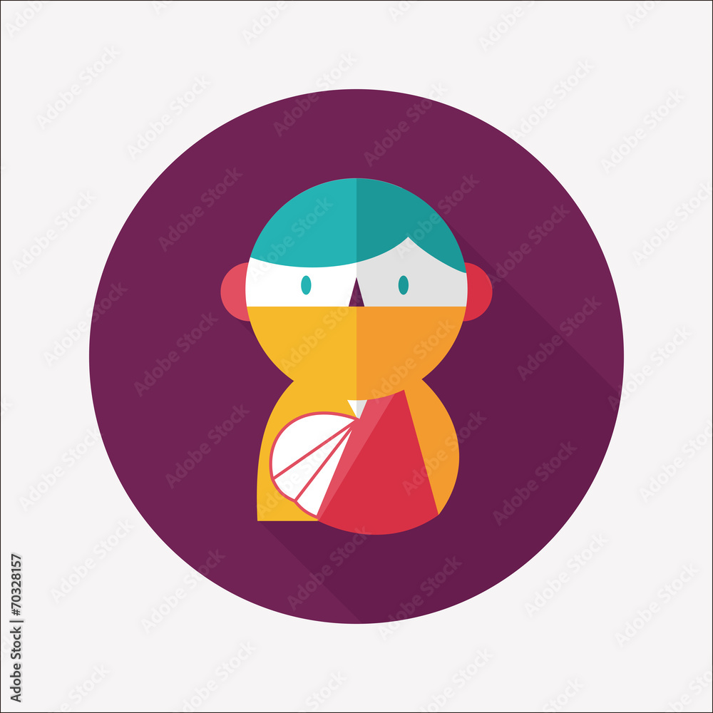 Female patient flat icon with long shadow Female patient flat icon with long shadow