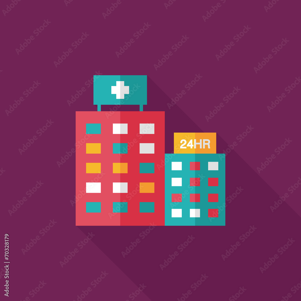 hospital flat icon with long shadow hospital flat icon with long shadow