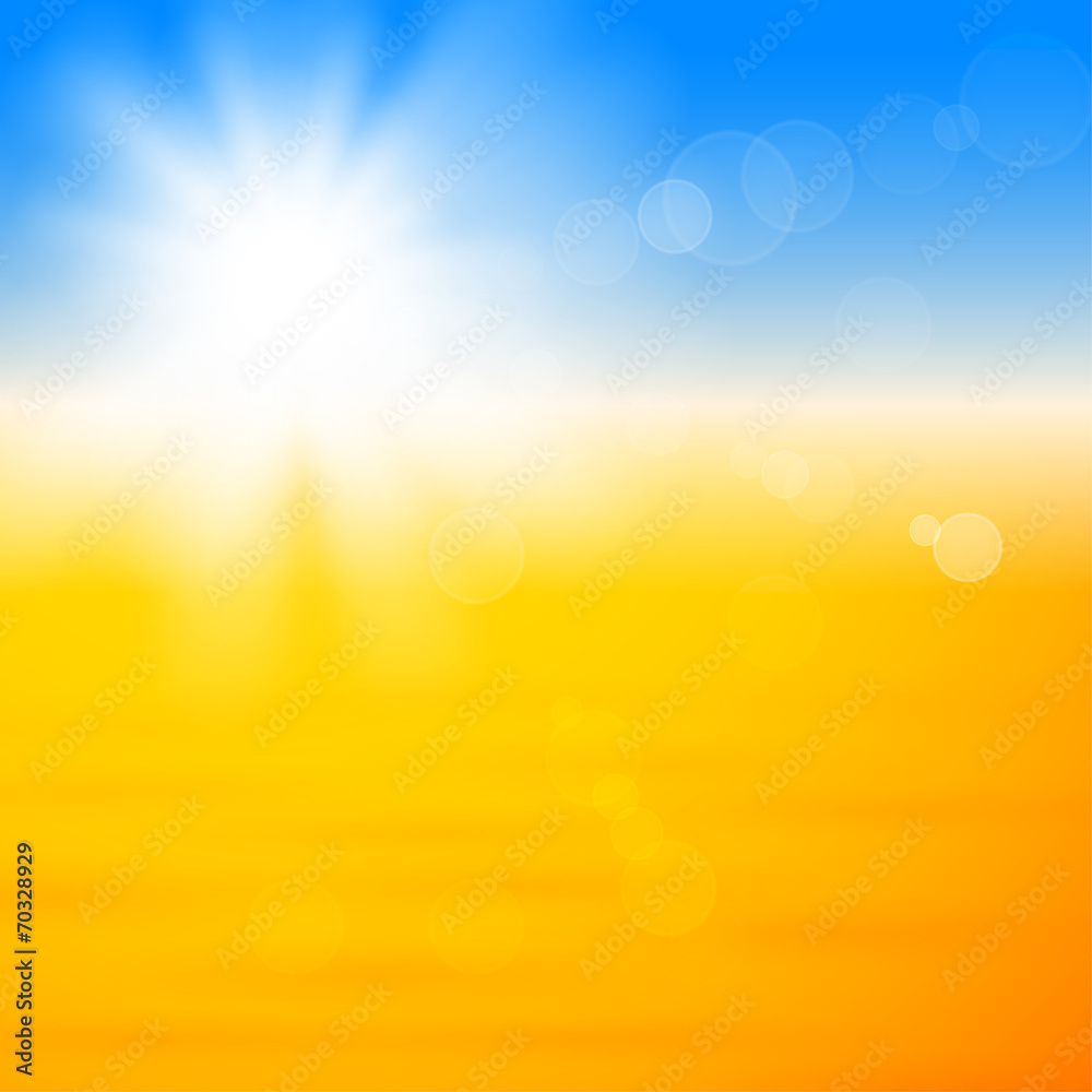 Obraz premium Background with shiny sun over the sand
