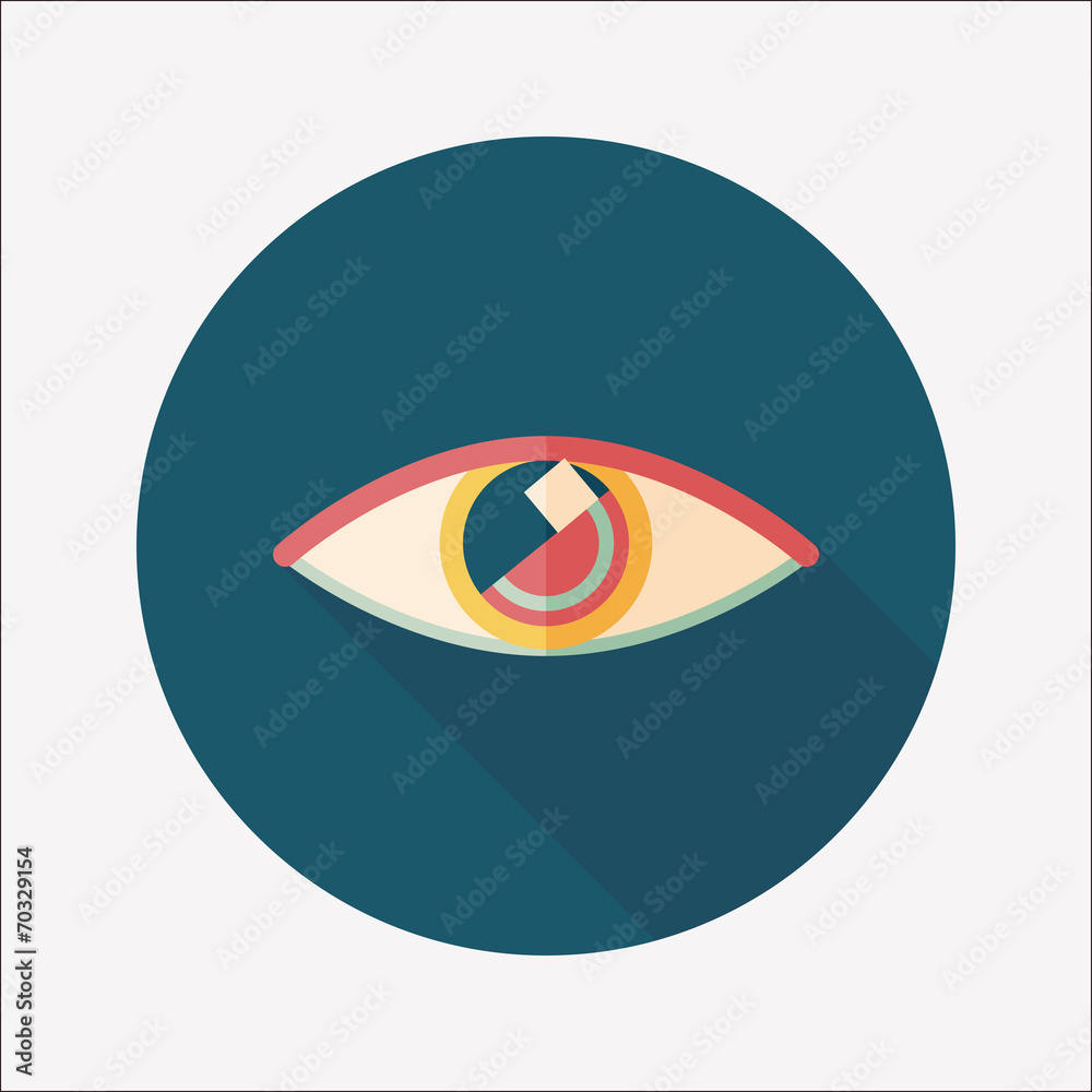 Eye flat icon with long shadow Eye flat icon with long shadow