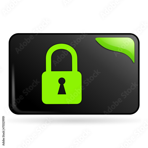 cadenas sur bouton web rectangle vert