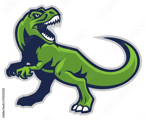 Naklejka na ścianę maskotka trex