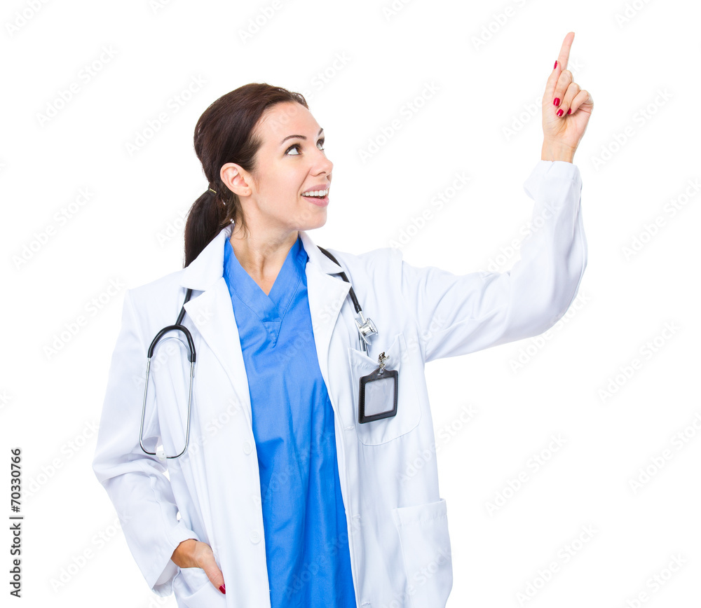 Doctor with finger point up