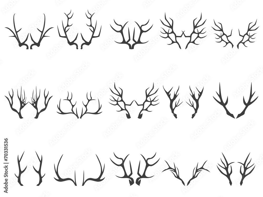 deer horns silhouettes