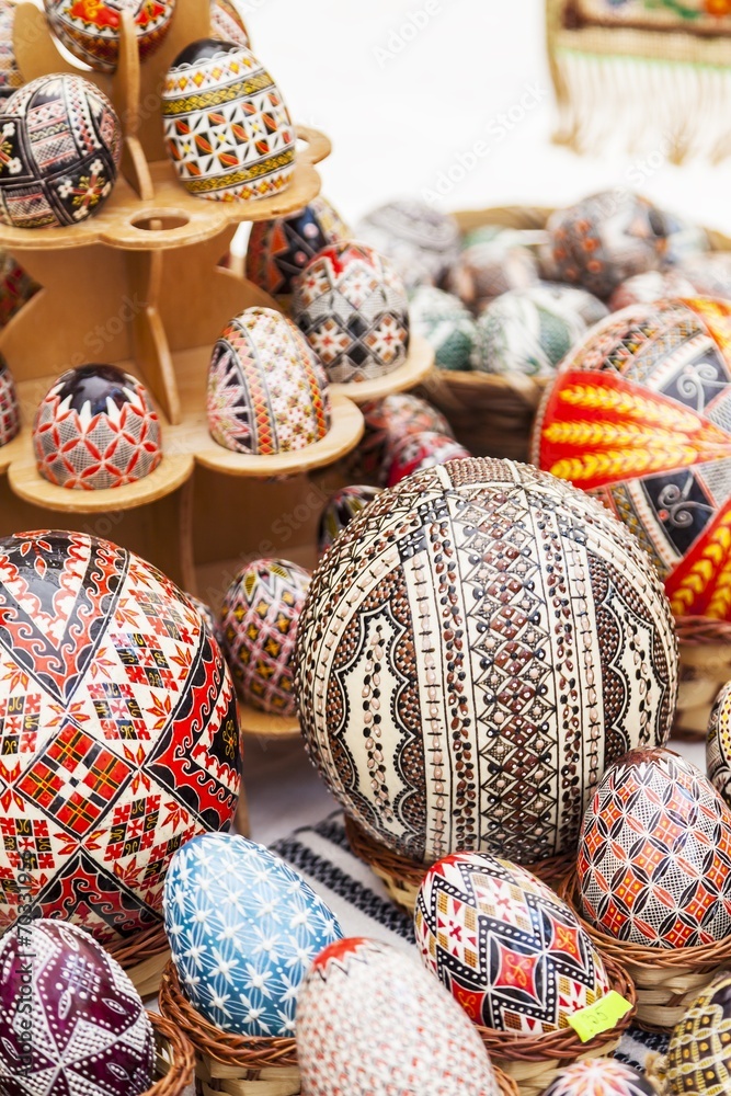 Handmade painted easter eggs from Romania